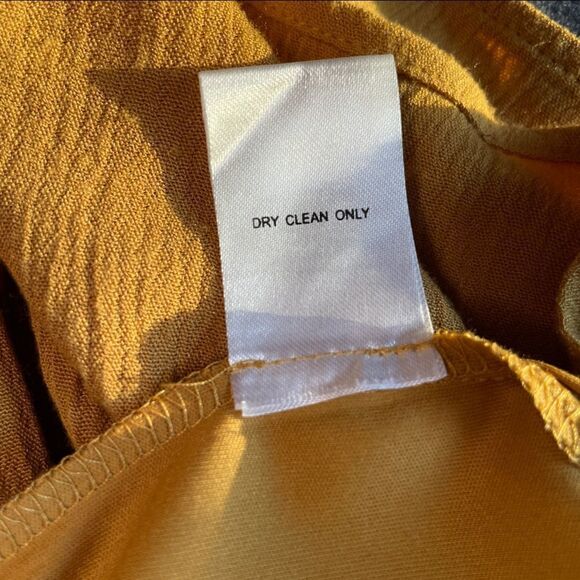 Nordstrom Oversized Boho Fall Mustard Long Sleeve Dress DR2 - Picture 11 of 16